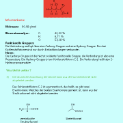 Die ausführliche Strukturformel zeigt funktionelle Gruppen und die Bindungsverhältnisse im Molekül. Ähnliche Informationen liefern die beiden vereinfachten Darstellungen. 