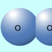 Valenzstrichformel und Kalottenmodell des Sauerstoffmoleküls 