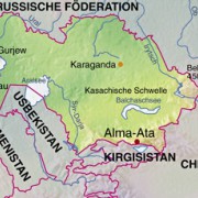Lage Kasachstans in Mittelasien 