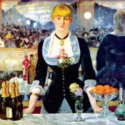 ÉDOUARD MANET: „Bar in den Folies-Bergère“;1881–1882, Öl auf Leinwand, 96 × 130 cm;London, Courtauld Institute Galleries. 