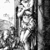 ALBRECHT DÜRER: Folge der „Kupferstichpassion“: „Schmerzensmann an der Säule“, 1509,Kupferstich, 116 x 75 mm,New York, The Metropolitain Museum, Department of Drawings 