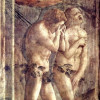 MASACCIO: Freskenzyklus: Szenen aus dem Leben Petri,Szene: „Vertreibung aus dem Paradies“;1425–1428, Fresko;Florenz, Santa Maria del Carmine, Cappella Brancacci. 