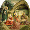 FRA ANGELICO, Freskenzyklus im Dominikanerkloster San Marco in Florenz,Szene: „Grablegung Christi“;um 1437–1446, Fresko; Florenz, Museo di San Marco. 