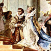 GIOVANNI BATTISTA TIEPOLO: Fresken im Kaisersaal des Würzburger Residenzschlosses, mit historischen Szenen aus der deutschen, mittelalterlichen Geschichte,Detail, 1750–1753. 