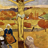 PAUL GAUGUIN: Der gelbe Christus, 1889, Öl auf Leinwand, 92,1 × 73 cm, Buffalo (N Y.), Albright-Knox Art Gallery„Der gelbe Christus“ kommt der naiven Kunst ROUSSEAUs schon sehr nahe. Zugleich verweisen die Malweise sowie die nur angedeuteten Proportionen 