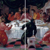 EL GRECO: „Das Letzte Abendmahl“;1596; Bologna, Pinacoteca Nazionale(senkrechte Mittelachse) 