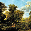 NICOLAS POUSSIN: Gemäldefolge „Die vier Jahreszeiten“, Szene: „Der Frühling“;1660–1664, Öl auf Leinwand, 117 × 160 cm;Paris, Musée du Louvre. 