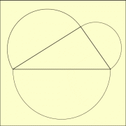 Rechtwinkliges Dreieck mit Halbkreisen 