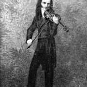 Der Violinist und Komponist NICCOLÒ PAGANINI (1782–1840) auf einem Gemälde von GEORG FRIEDRICH KERSTING (1785–1847)