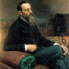 NIKOLAJ ANDREJEWITSCH RIMSKIJ-KORSAKOW (1844–1908) auf einem Gemälde von ILJA JEFIMOWITSCH REPIN aus dem Jahr 1893