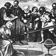 Galileis Experiment mit der geneigten Ebene (Gemälde aus dem 19. Jahrhundert) 